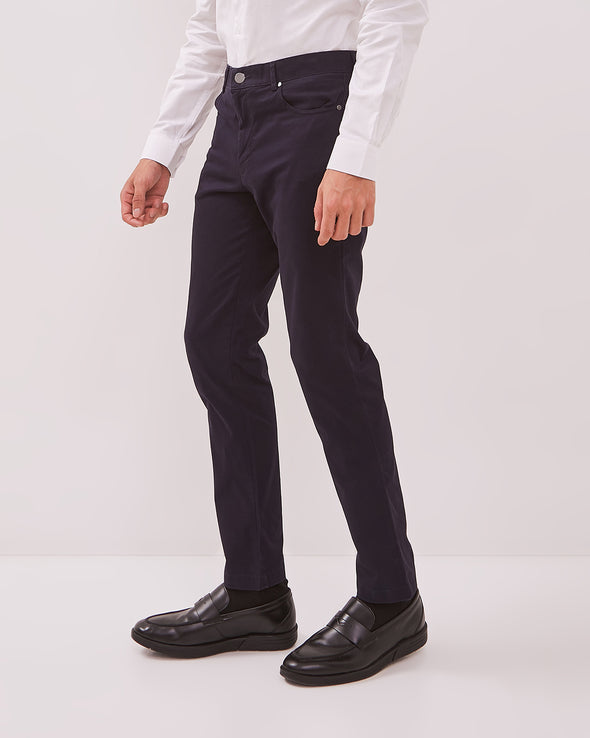 Men's Navy Blue Slim Fit Chinos Trousers
