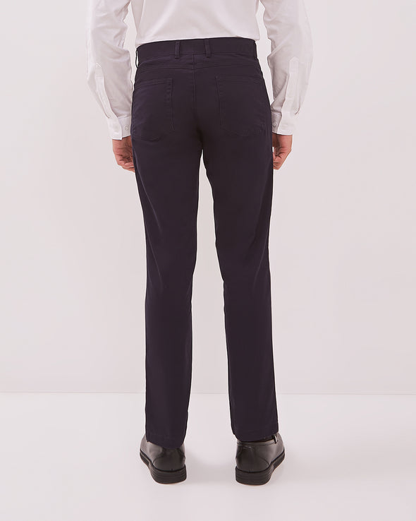 Men's Navy Blue Slim Fit Chinos Trousers