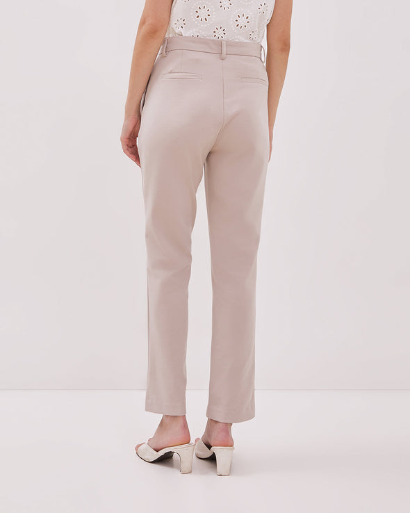 Women's Cream Slim Trousers