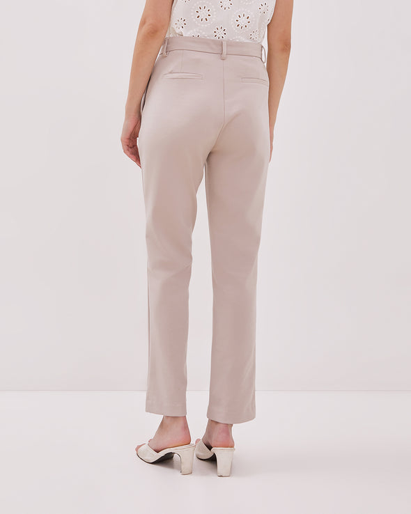 Women's Cream Slim Trousers