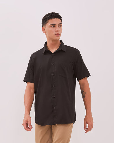 Men's Black Short Sleeve Shirt