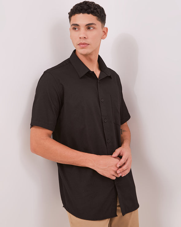 Men's Black Short Sleeve Shirt
