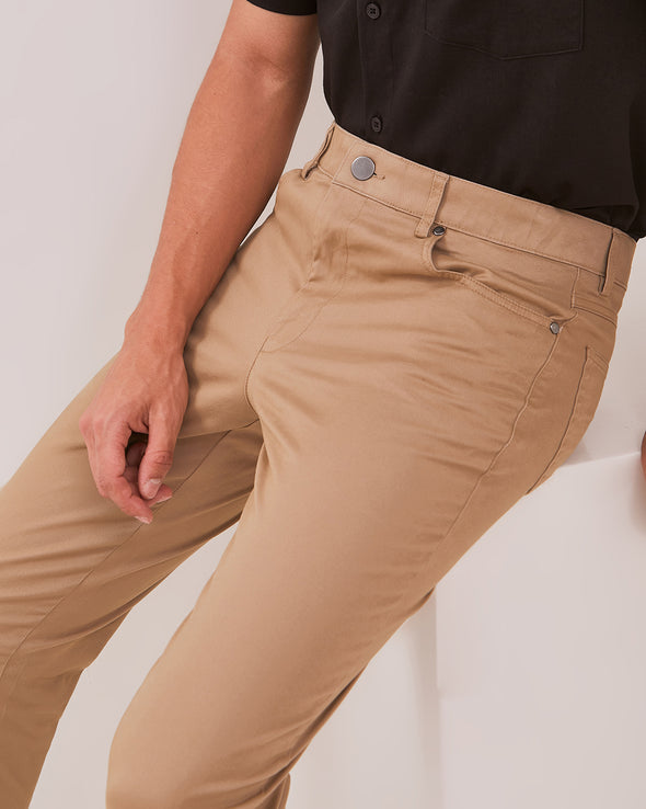 Cream Slim Fit Chinos Cream Trousers
