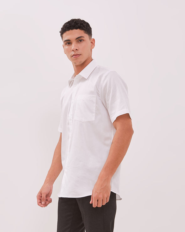 Men's White Short Sleeve Shirt