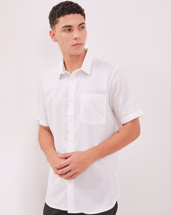 Men's White Short Sleeve Shirt
