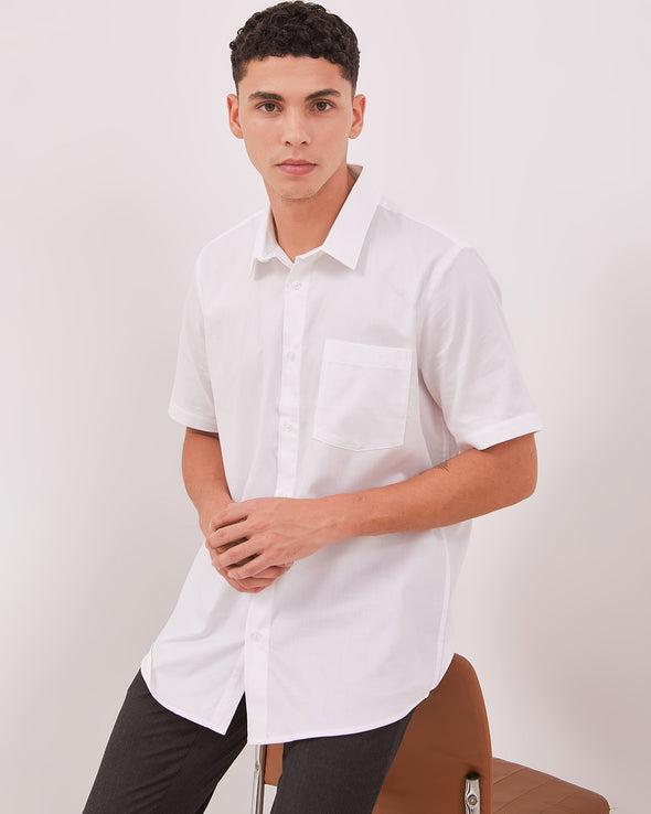 Men's White Short Sleeve Shirt