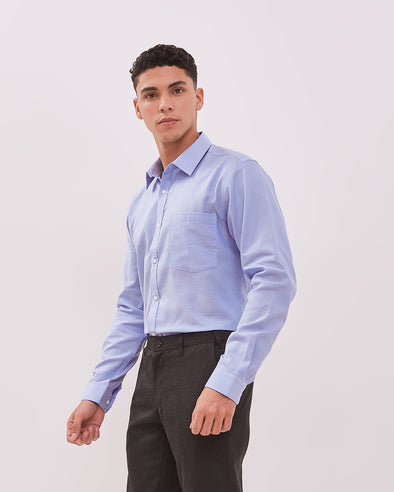 Men's Premium Blue Long Sleeve Shirt