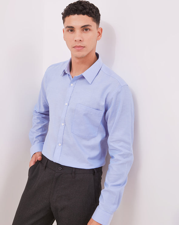 Men's Premium Blue Long Sleeve Shirt