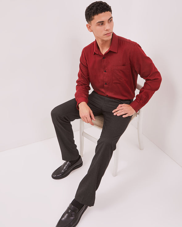 Men's Maroon Long Sleeve Shirt