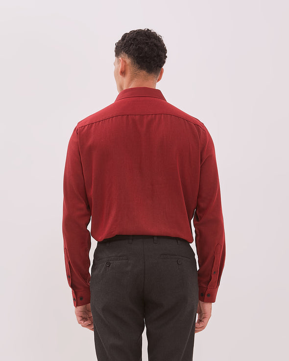 Men's Maroon Long Sleeve Shirt
