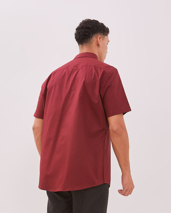 Men's Premium Maroon Short Sleeve Shirt