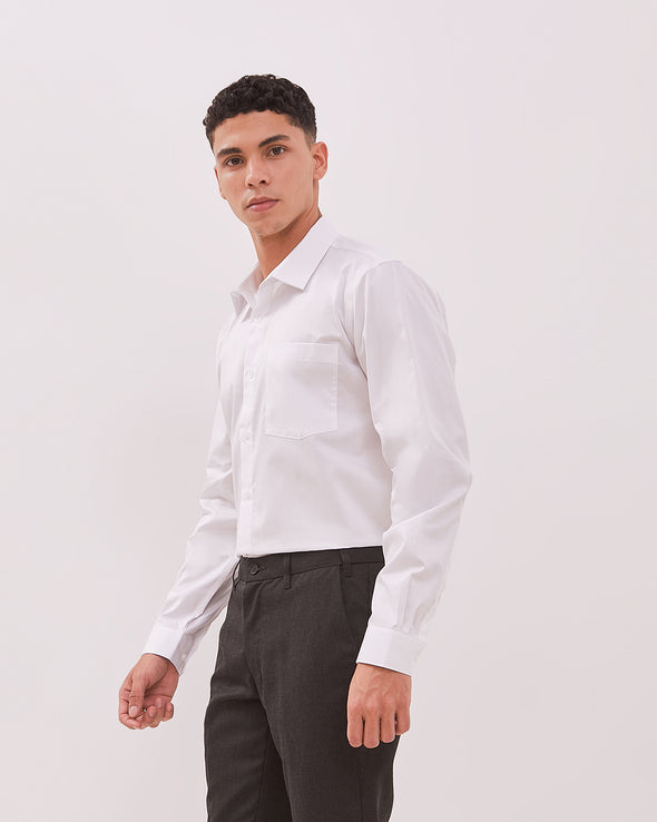 Men's White Premium Long Sleeve Shirt