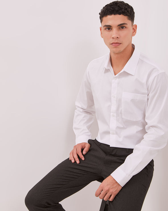 Men's White Premium Long Sleeve Shirt