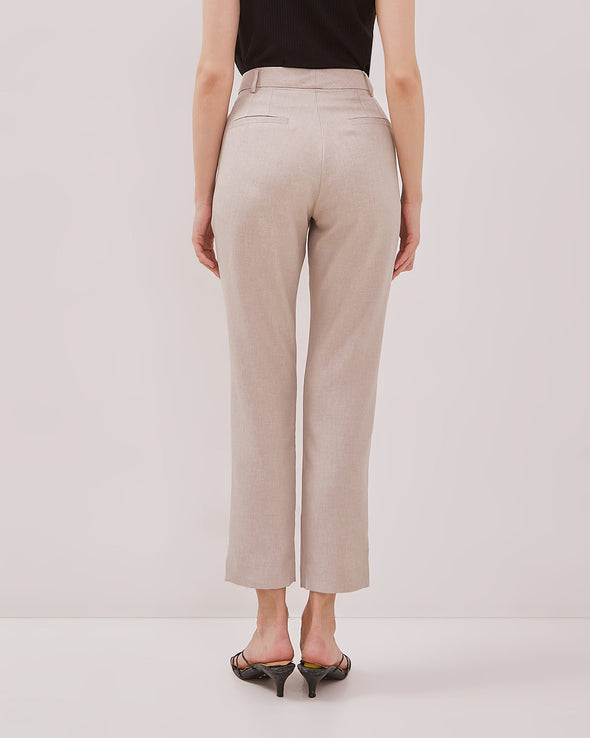 Women's Cream Slim Fit Trousers