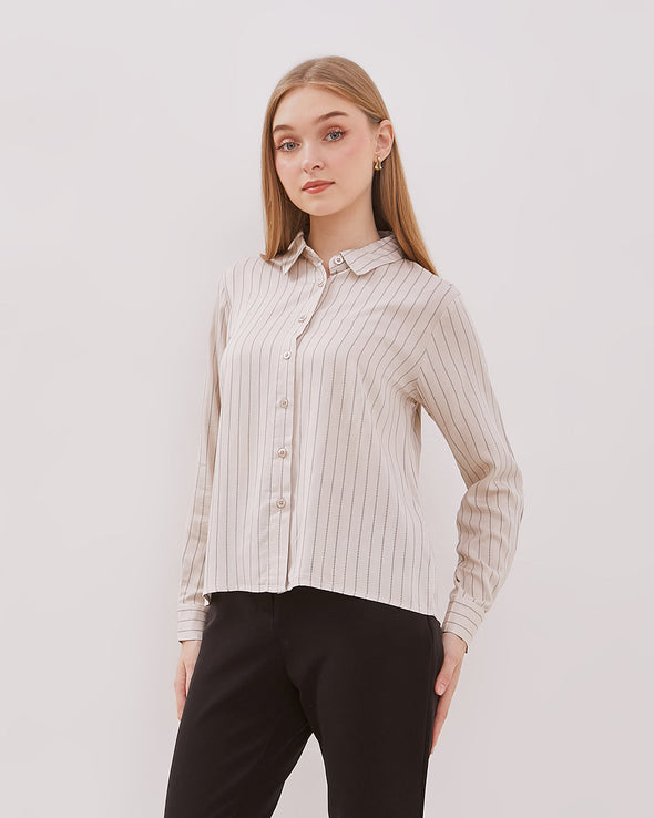 Women's Cream Long Sleeve Shirt