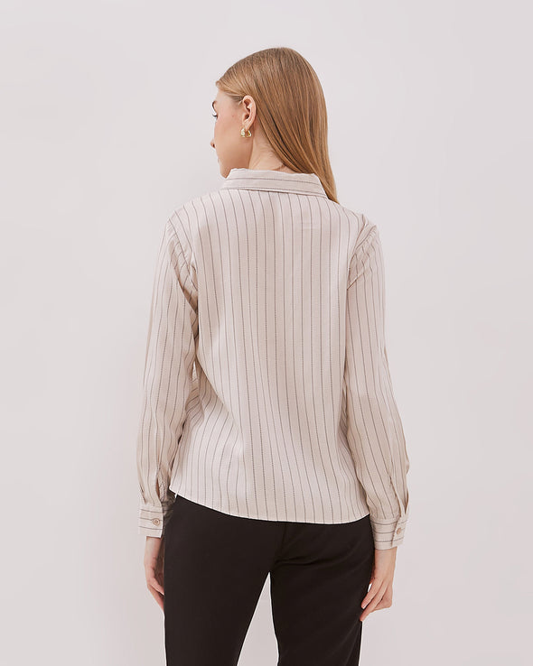 Women's Cream Long Sleeve Shirt