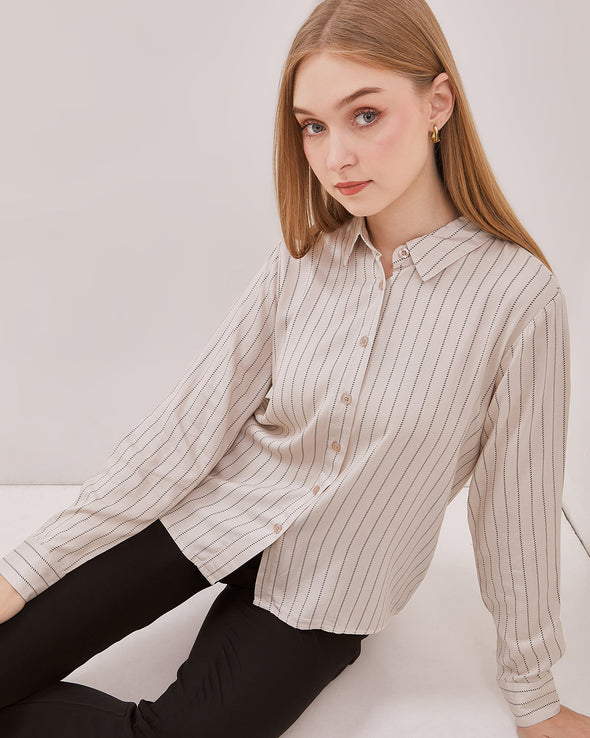 Women's Cream Long Sleeve Shirt