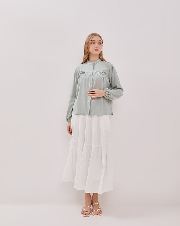 Women's Sage Green Long Sleeve Shirt