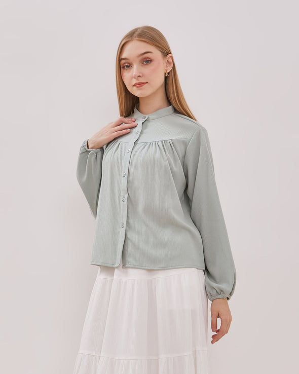 Women's Sage Green Long Sleeve Shirt