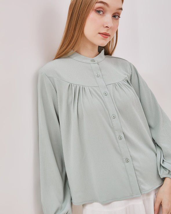 Women's Sage Green Long Sleeve Shirt
