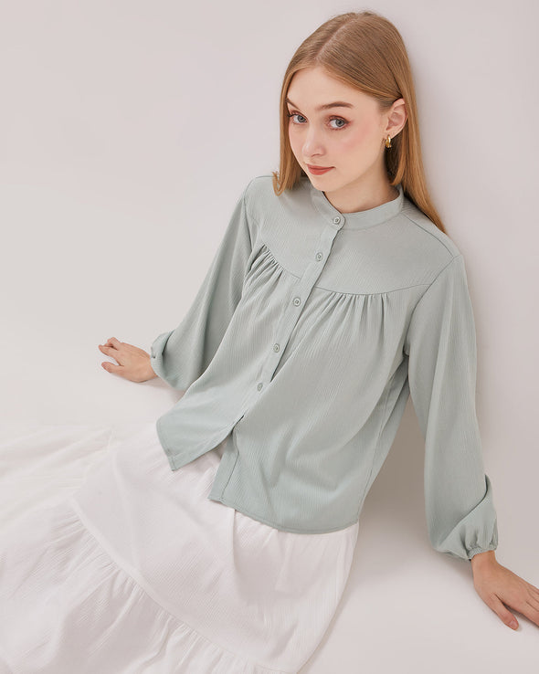 Women's Sage Green Long Sleeve Shirt