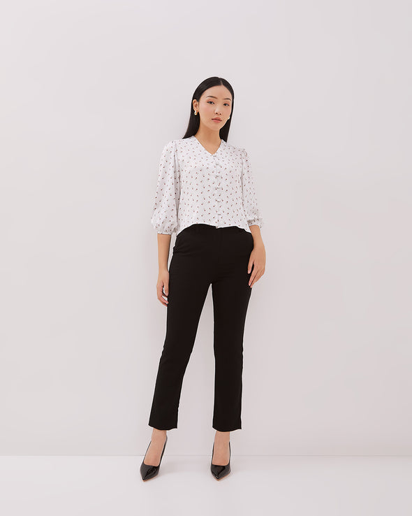 Women's White Long Sleeved Blouse
