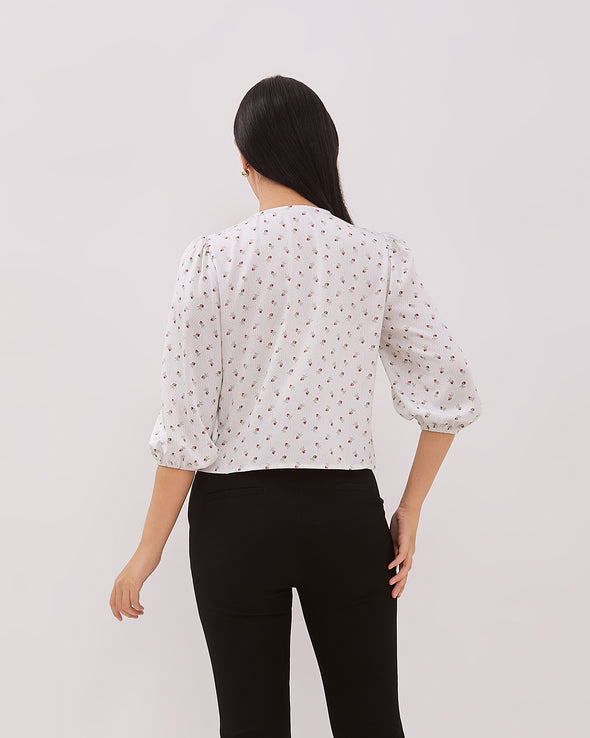Women's White Long Sleeved Blouse