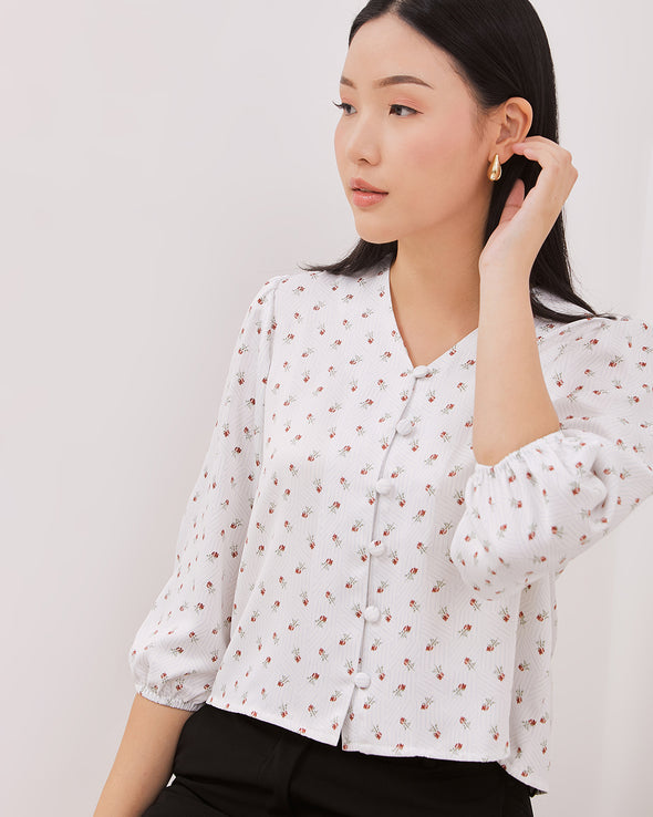 Women's White Long Sleeved Blouse