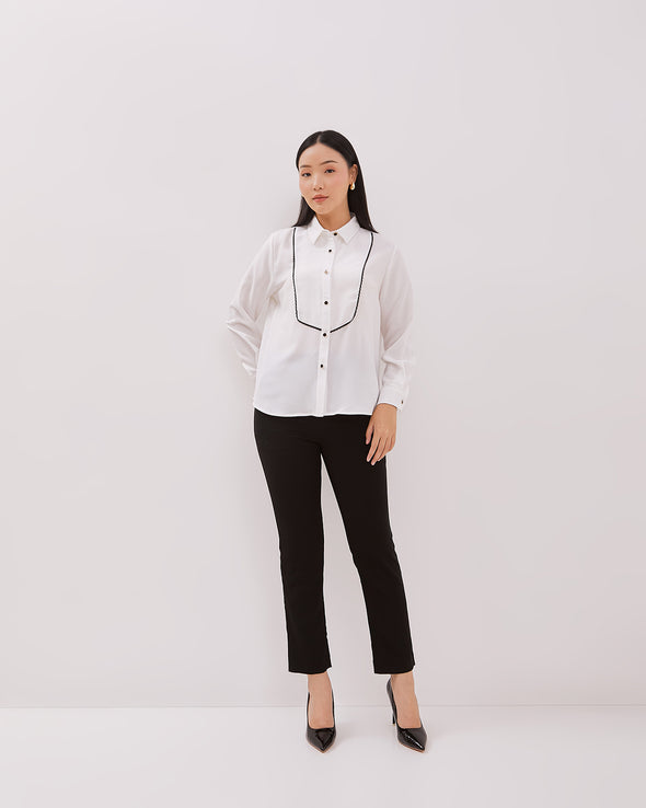 Women's White Long-Sleeved Shirt