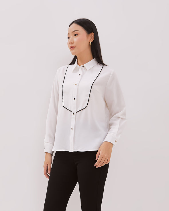 Women's White Long-Sleeved Shirt