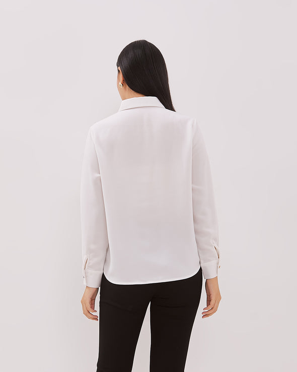 Women's White Long-Sleeved Shirt