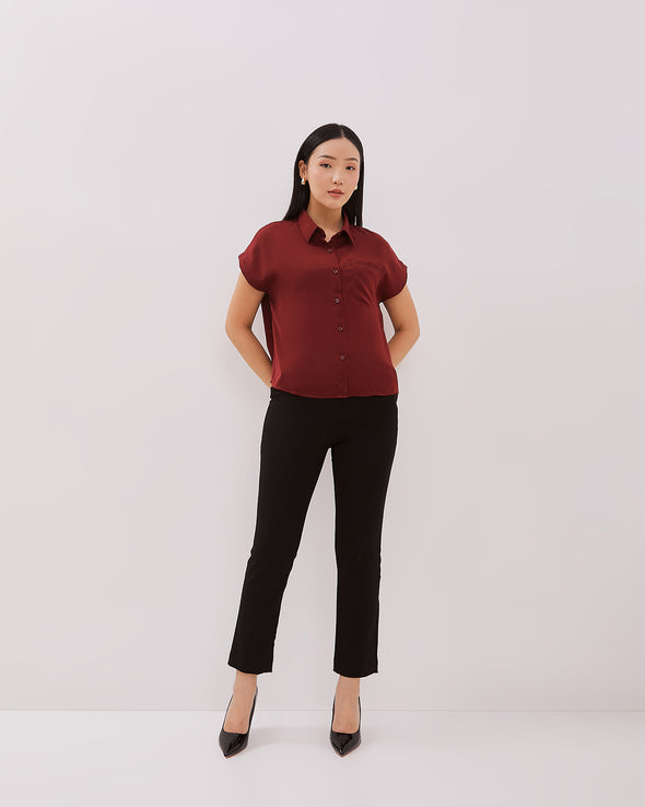Women's Red Short-Sleeved Shirt