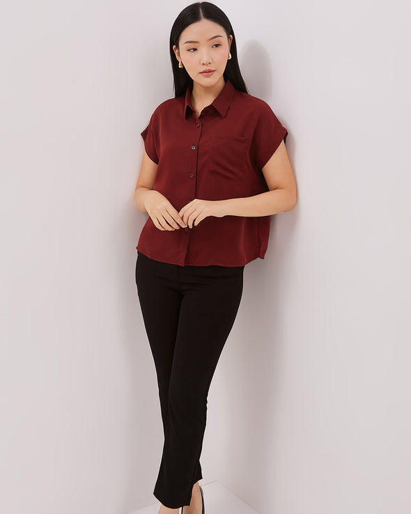 Women's Red Short-Sleeved Shirt