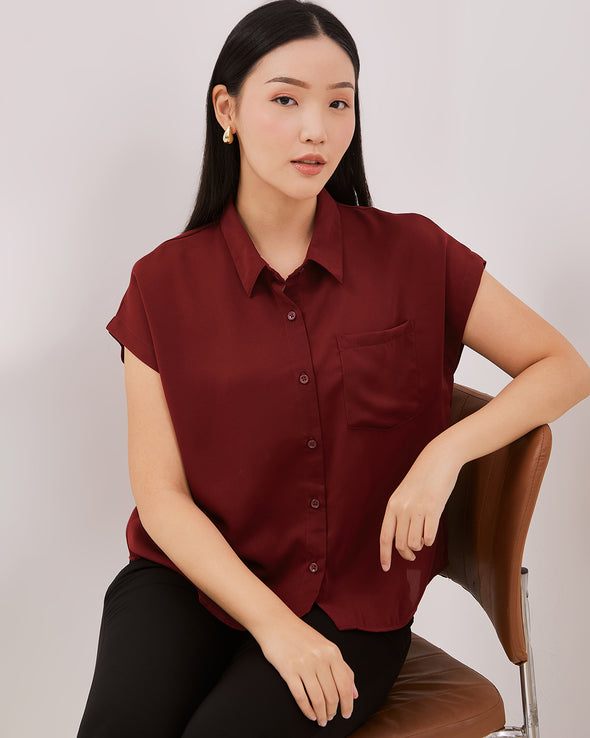 Women's Red Short-Sleeved Shirt