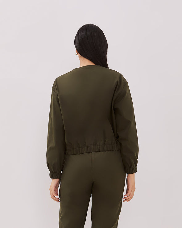 Women's Green Crop Jacket