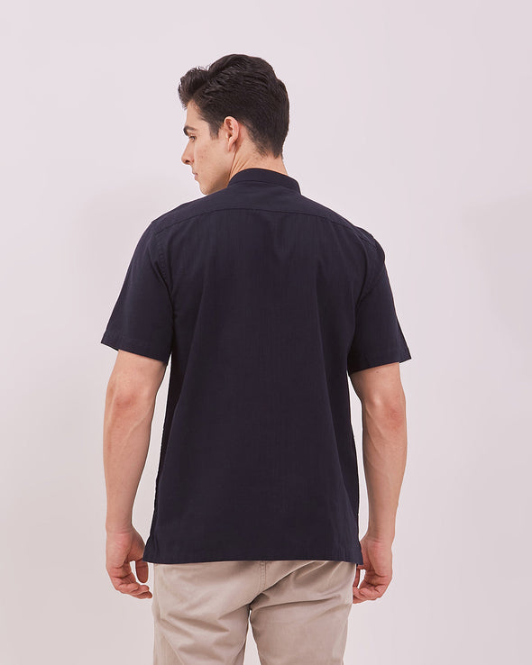Men's Navy Short Sleeved Cock Shirt