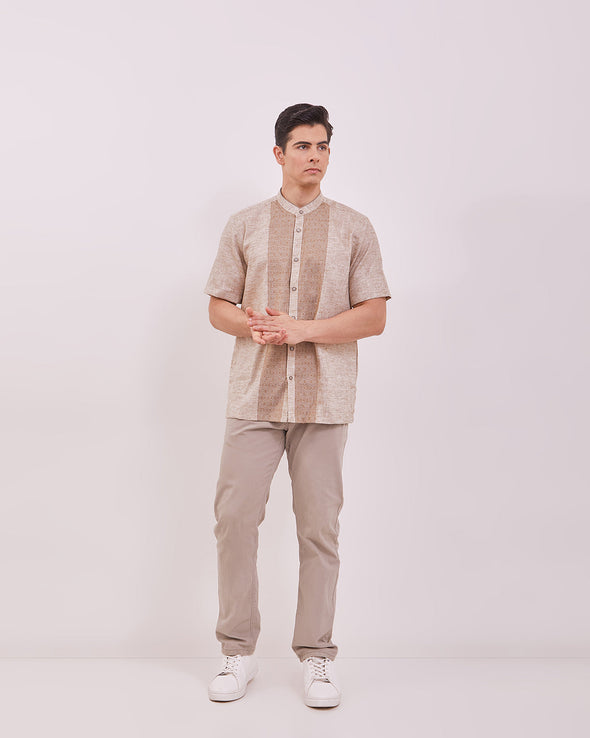 Men's Cream Short Sleeved Cock Shirt
