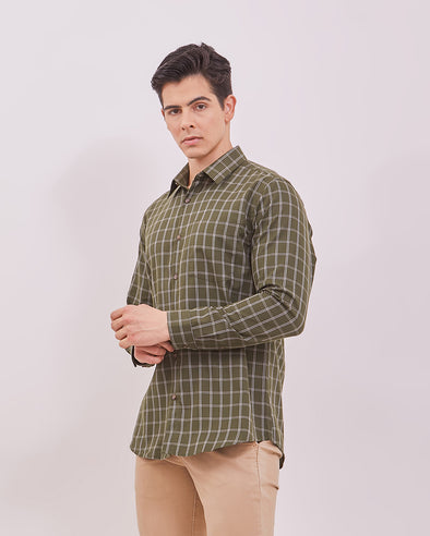 Men's Green Long Sleeved Shirt