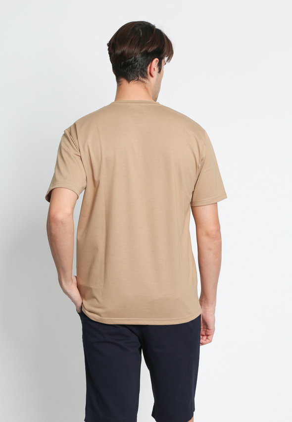 Classic Round Neck T-Shirt in Elegant Cream