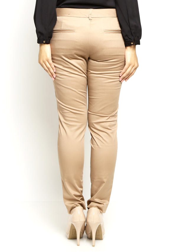 Cream Basic Pants