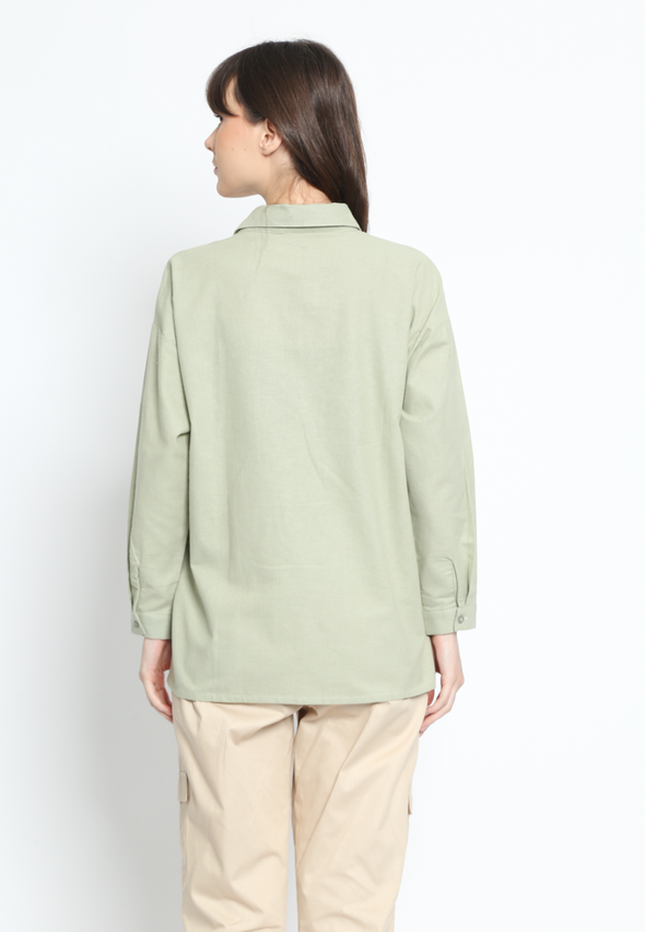 Green Longsleeve Oversized Shirt