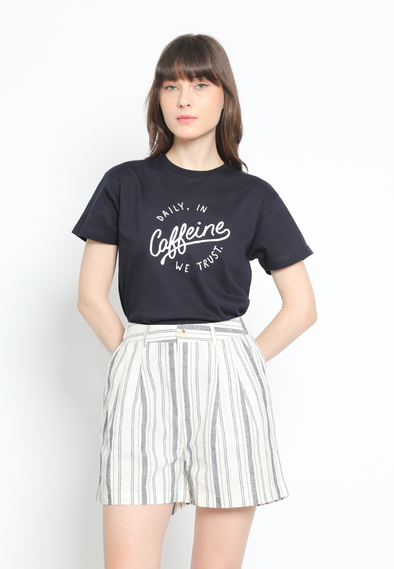 Women's Navy T-Shirt with Chest Graphic