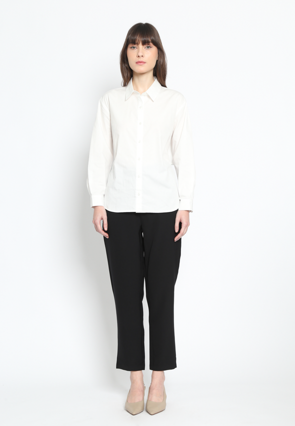 Off-White Women's Shirt with Back Waist Tie
