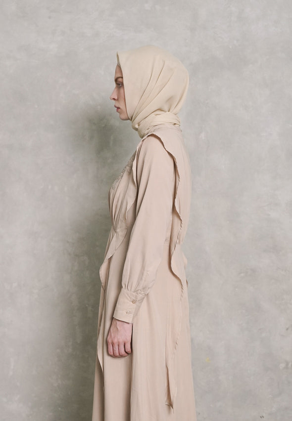 Khaki Dress With Embroidery