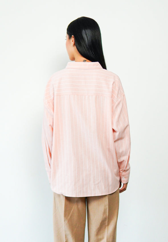Dusty Pink Oversized Long Sleeve Shirt