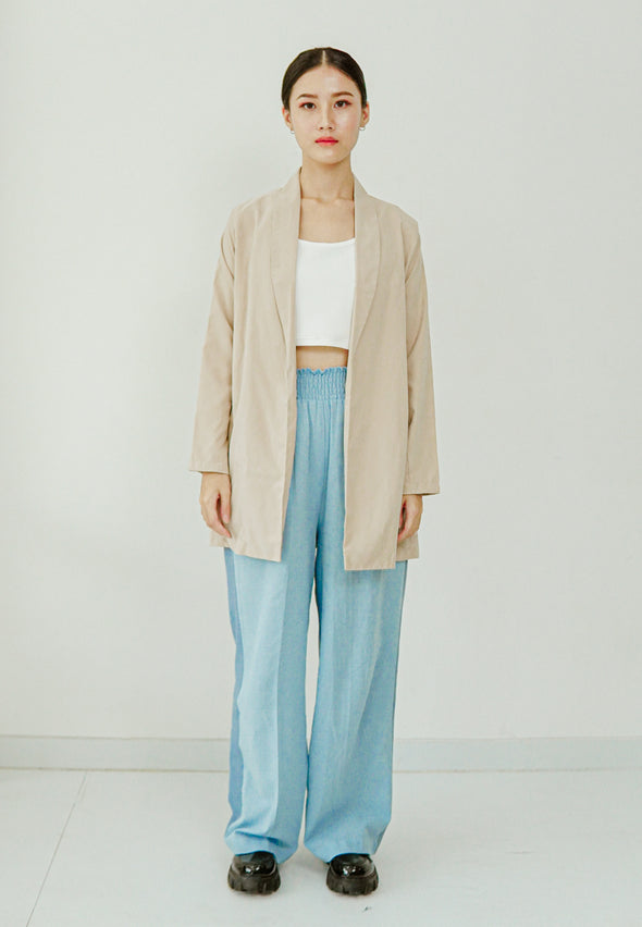 Light Beige Lightweight Oversized Blazer