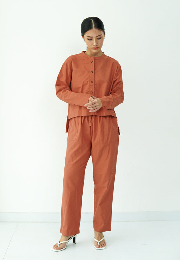 Rosy Pink Double Pocket Pants