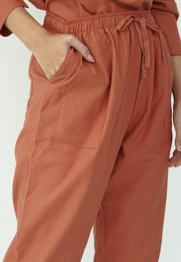 Rosy Pink Double Pocket Pants
