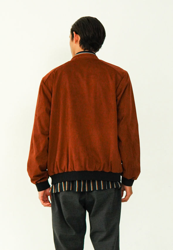 Brown Faux Suede Zipped Jacket