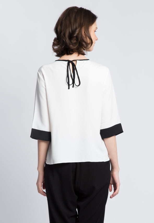 White 3/4 Sleeves Blouse